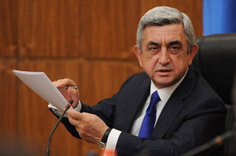 Глава Армении Саргсян высказался за территориальную целостность Азербайджана