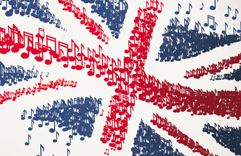 Песни британии. Музыкальная культура Британии. Музыка на английском. Музыкальный флаг. Композиция из надписей английских.